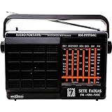 Rádio Portátil 7 Faixas AM FM OC Preto RM PFT 73AC MotoBras