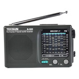 Rádio Portátil De Ondas Curtas Tecsun R 909 Am fm sw1 7 Worl