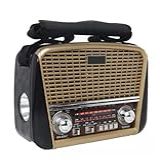 Radio Portatil FM AM Retro Modelo Antigo Com Lanterna Bluetooth USB Pendrive Bateria Recarragavel Cabo De Energia Direto Tomada 110 220v
