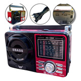 Rádio Portátil Retro Am Fm A Pilha Eletrico Pendrive Sd Mp3