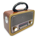 Rádio Portátil Retro Recarregável Am fm Bluetooth Lanterna 110v 220v