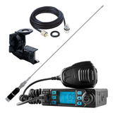 Rádio Px 80 Canais Antena Inox Bobinada Cabo 5 5m Sup Calha
