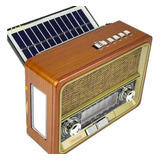 Rádio Recarregável Retro Placa Solar Lanterna