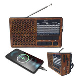 Rádio Recarregável Retro Placa Solar Lanterna Bluetooth Usb