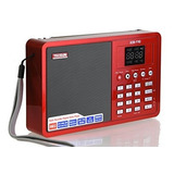 Rádio Receptor Tecsun Icr 110 Am fm Stéreo Mp3 Vermelho