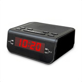 Radio Relógio Digital Alarme Despertador De Mesa Fm Preto