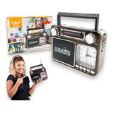 Radio Relogio Portatil Mondial Rp 04 Multi Band 2 Hf Presentes Recarregável Am Fm Bluetooth Bivolt Cor Madeira 110v 220v