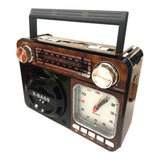 Rádio Relógio Retro Am Fm Usb