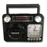Rádio Relógio Retro Bluetooth Vintage Usb Portátil Altomex Ad 136 Preto 110v 220v