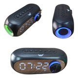 Rádio Relógio Tela Espelho Led Bluetooth Mini Duplo Alarme
