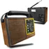 Rádio Retrô 4 Bandas Recarregável Bivolt Entrada Usb Sd Portátil Vintage Am Fm Tv Sw 