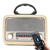 Rádio Retro A 3199 Vintage Am Fm Sw Usb Bluetooth Bateria Recarregável Aux Estilo Antigo Preto