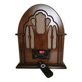 Rádio Retro Antigo Capelinha De Madeira Bluetooth