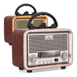 Rádio Retrô Bluetooth Am Fm Portátil Tomada E Pilha Radinho