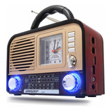 Rádio Retrô Caixinha Som Bluetooth Portátil Usb Am Fm Mp3 P2