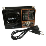 Radio Retro Portatil Com Bluetooth E Lanterna Cor Marrom 110v 220v