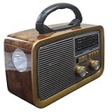 Rádio Retrô Portátil Mp3 Usb Cartão Sd Am Fm C-bluetooth -Marrom Amarelado-