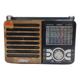 Rádio Retrô Recarregável Am/fm/sd/usb Le-613 Lelong Cor Marrom