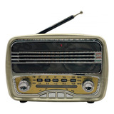 Rádio Retrô Receptor Com 3 Bandas Bateria Recarregável