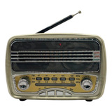 Rádio Retrô Receptor Com Bateria Recarregável 3 Bandas