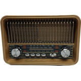 Rádio Retro Vintage Antigo Bluetooth Am Fm Sd Usb Mp3