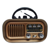 Rádio Retrô Vintage Madeira Recarregável Bluetooth Am Fm Usb