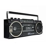 RáDio Toca-Fitas- Mp3 Player EstéReo- Alto-Falante Retrô Com RáDio AM-FM-SW- Suporta Entrada TF-USB- Estilo CláSsico Dos Anos 80- Para ReuniõEs Familiares E Viagens