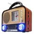 Radio Vintage Bluetooth Analógico Com Relógio Fm Am Sd Alça