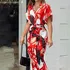 Rainha Short -sleeeved High -waist Long Shirt Dress