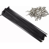 Raio Bike Aro 29 700 Fino Inox Preto 290 X 2 0mm 72 Pçs