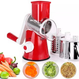 Ralador Fatiador Cortador Manual De Mesa Marca Lorben Com Manivela Inclui 3 Lâminas Em Aço Inox Base Antiderrapante E Fácil Limpeza Vermelho