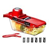 Ralador Fatiador Legumes Mandoline 6 Em 1 Multifuncional Aço Inox