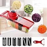 Ralador Mandolin Fatiador De Legumes Queijos Batata Verduras 6 Em 1 Multifuncional Aço Inox Pratico 32cm Picador Original
