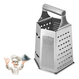 Ralador Manual 6 Faces E Alça Aço Inox Com Gourmet Cozinha