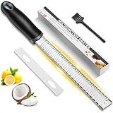 Ralador Ralad Or De Aço Inox Régua Fino Com Cabo Preto 2 Faces Em Inox Ralador De Queijo Ralador Profissional Queijo Para Ralar Queijo Parmesão Limão Ralado Gengibre Alho Noz Moscada