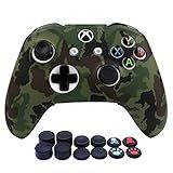 RALAN Capa De Controle Para Xbox One Capa Protetora De Silicone Antiderrapante Compatível Com Joystick De Gamepad Sem Fio Com Fio Xbox 1 Com 4 Tampas De Aperto De Polegar E 8 Garras Pretas Pro