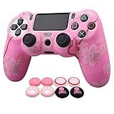RALAN Capas De Controle Rosa Para PS4 Capa Protetora De Silicone Compatível Com Controle PS4 Slim PS4 Pro 6 Alças De Polegar Rosa Pro 2 Aderências Rosa Camuflagem Rosa Branco