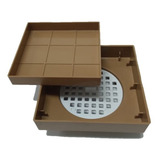 Ralo 10x10 Oculto Seca Piso porcelanato Inteligente Branco Cor Marrom Claro