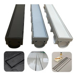 Ralo Banheiro Linear Oculto 6x50 Invisível Sifonado Piso Cor Preto