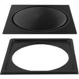 Ralo Click 15x15 Cm Inteligente Inox Preto Porta Grelha