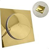 Ralo Click Dourado 15x15 Ralo Inteligente Quadrado 15cm Aço Inox 201 Para Banheiro Lavabo Escoamento Box Veda Cheiro Tampa Dourada Gold Brilhoso Luxo