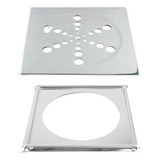 Ralo Grelha P Banheiro Quadrado Abre E Fecha Aço Inox 15x15
