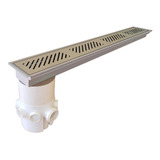 Ralo Inox Grelha Linear 50x15 C Cesto Coletor Cx Sifonada