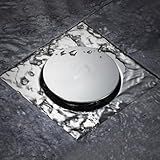 Ralo Inteligente Click 10x10 Cm Em Inox Com Acabamento Pop Up E Borracha Veda Cheiro - Anti Odor E Insetos Para Banheiro - Design Moderno E Prático - Linha Premium