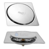 Ralo Inteligente Click Para Banheiro Quadrado 9 5 X 9 5 Cm Inox Ralo Click Inteligente 9 5 X 9 5 Cromado
