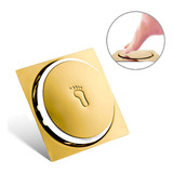 Ralo Inteligente Click Up 10x10 Cm Aço Inox Quadrado Luuk Young 901 Dourado Brilhante