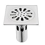 Ralo Inteligente Para Banheiro 10x10 Cm Anti Odor Anti Inseto Inox