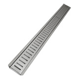 Ralo Linear 10x100 Grelha Inox Polido C Suporte E Tela