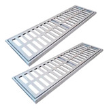 Ralo Linear 15x100 Grelha Aluminio Com Caixilho Suporte Aro