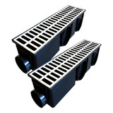 Ralo Linear 15x100 Modular Grelha Alumínio Coletor 2 Pecas